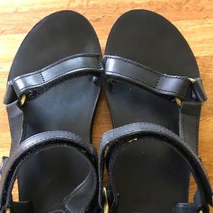 Teva Black Leather Sandals Size 10